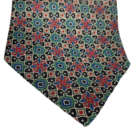 GIORGIO ARMANI Silk Kaleidoscope Folk Floral Print Tie - Picture 3 of 8